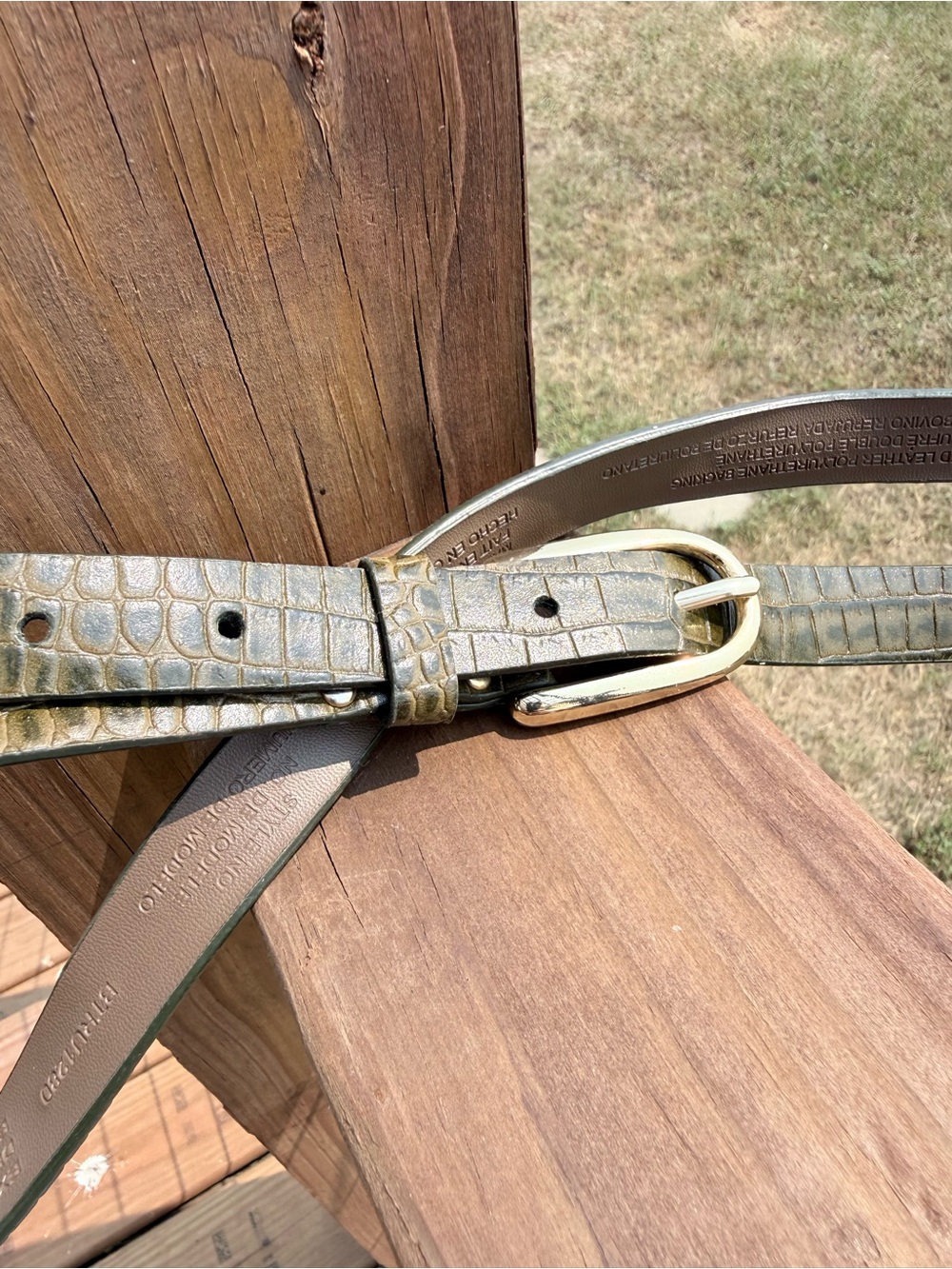 Vintage Liz Claiborne Olive Green Crocodile